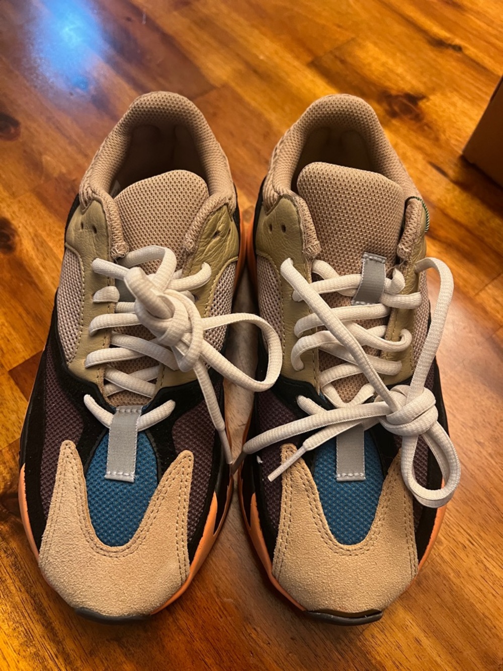 adidas Kids Sneakers in Blue, Tan & Orange Accent